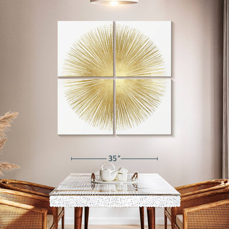 Avery Sunburst Soft Gold I, 45'' H x 45'' W