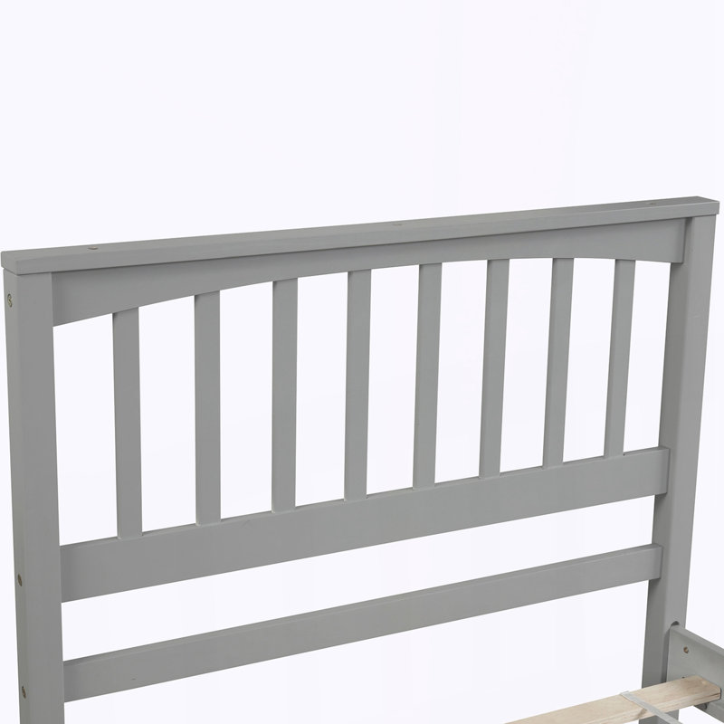 Lit plateforme en bois, Gris