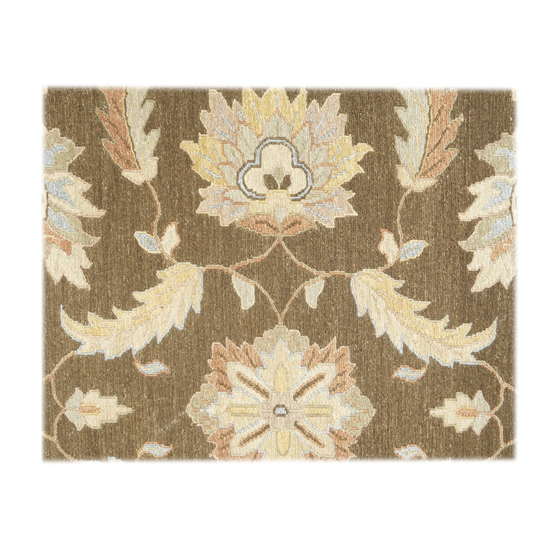 Wool Oriental Area Rug in Brown/Ivory, Rectangle 8' x 10'