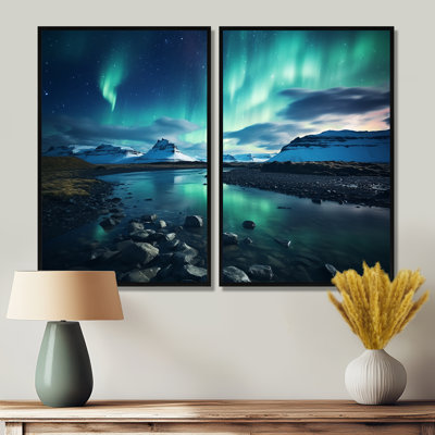 Islandais Borealis «Winter», art mural vert