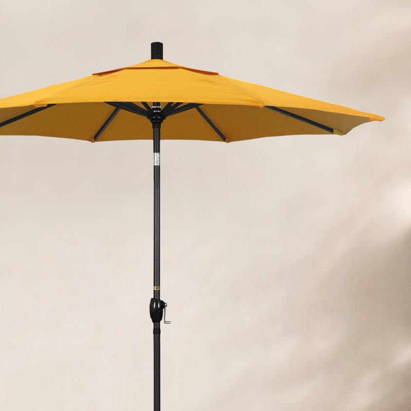 Parasol de marché 7,5', Oléfine, Noir, Performance citron