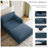Bentura Oversized Upholstered Navy Corduroy Modular Chaise Lounge with Armrests & Throw Pillows-257373544-207004697