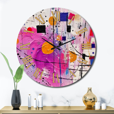 Rose Cubism Unleashed - Cubism - horloge murale