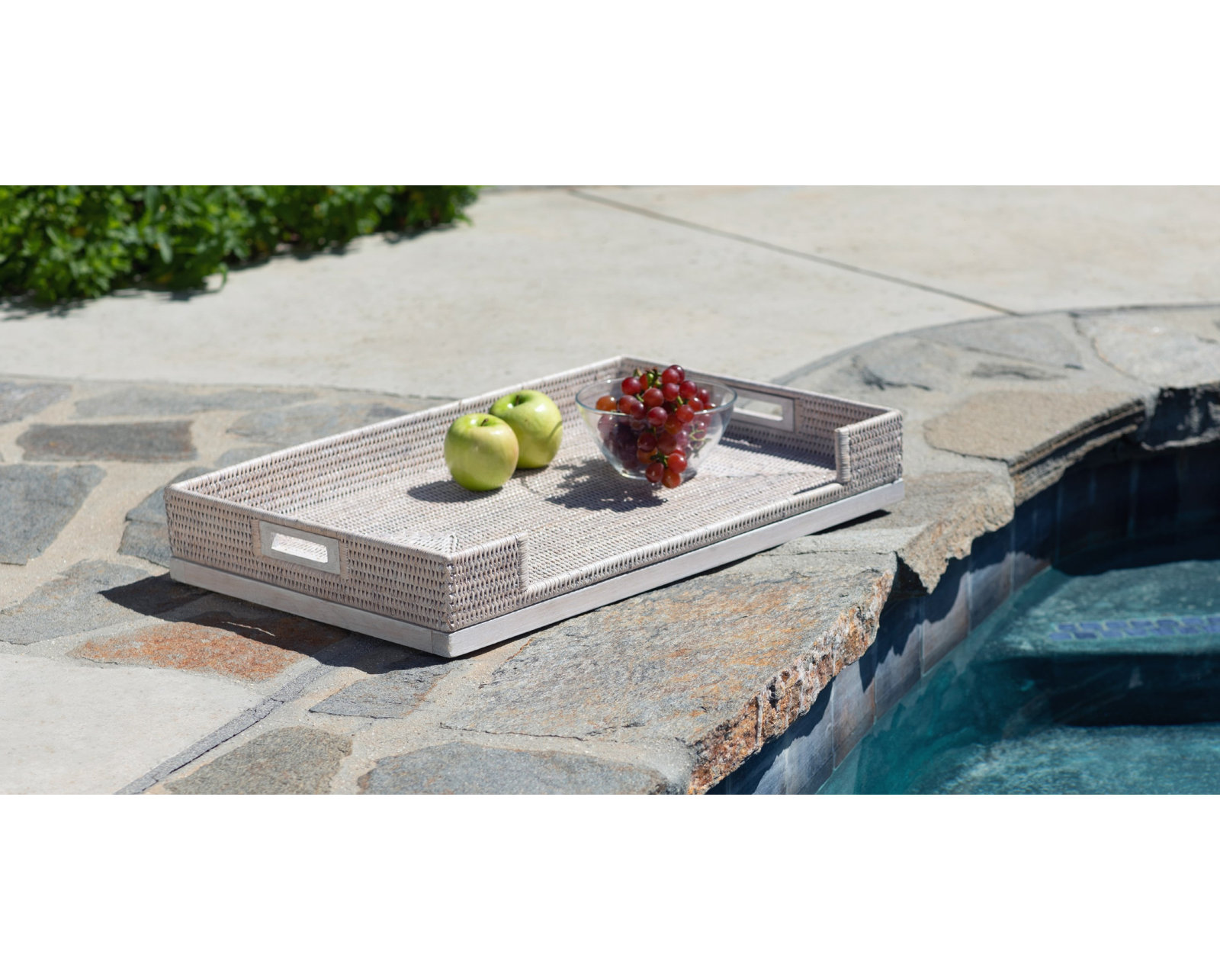 Dorado Tray Table, White Wash, Without Glass