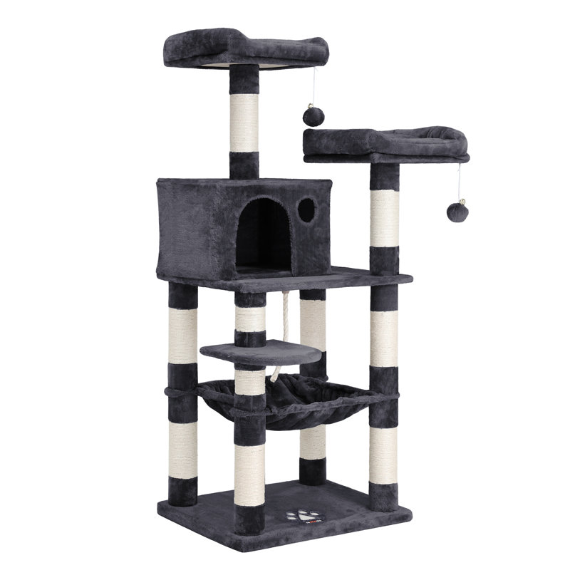 143 cm H Cat Tree / Condo, Smokey Grey