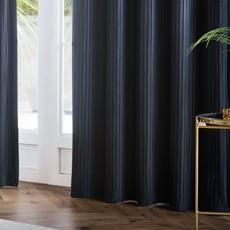 Corinthian Room Darkening Curtain Panel Pair, Blue, 90cm Width x 183cm Drop