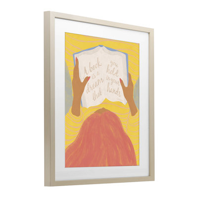 A Book Is A Dream Framed Print Under Glass, design by Kristina Hultkrantz