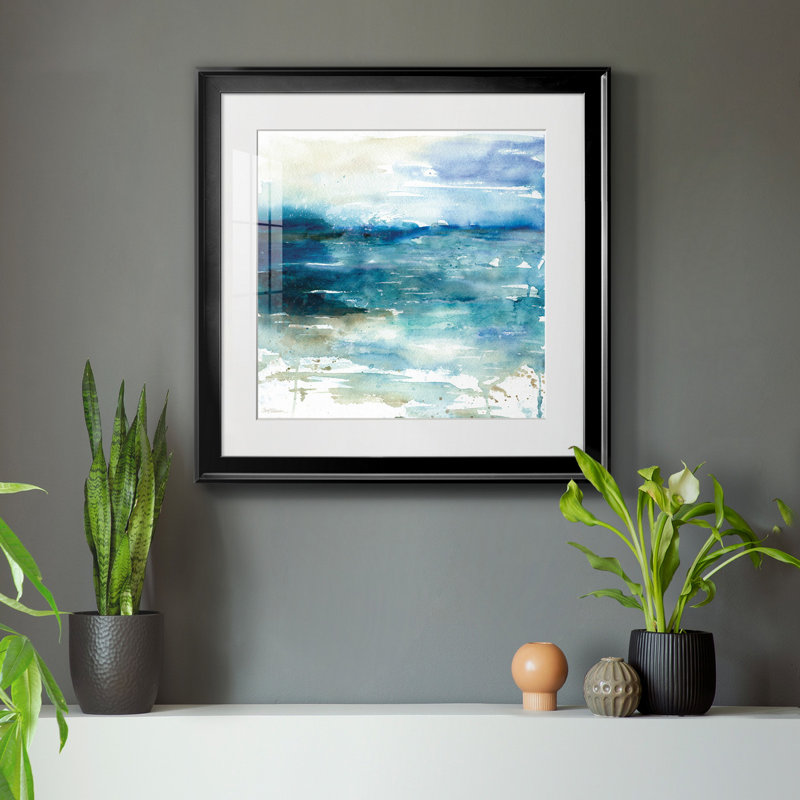 «Ocean Break I», reproduction d'art sur toile encadrée, H 30,5 po x l 30,5 po x P 1,5 po, Papier encadré noir