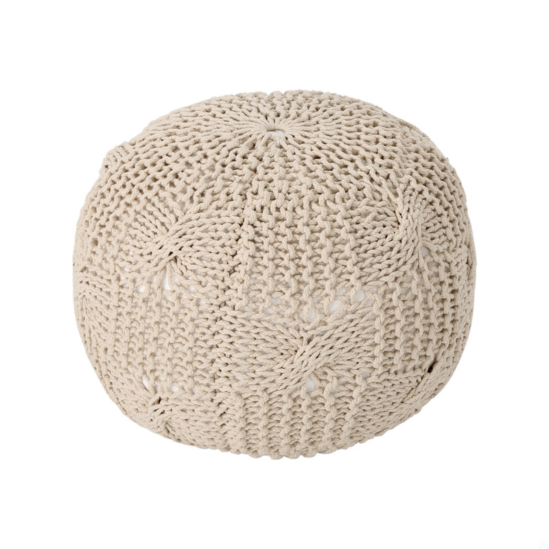 Pouf rond en coton Bordeaux