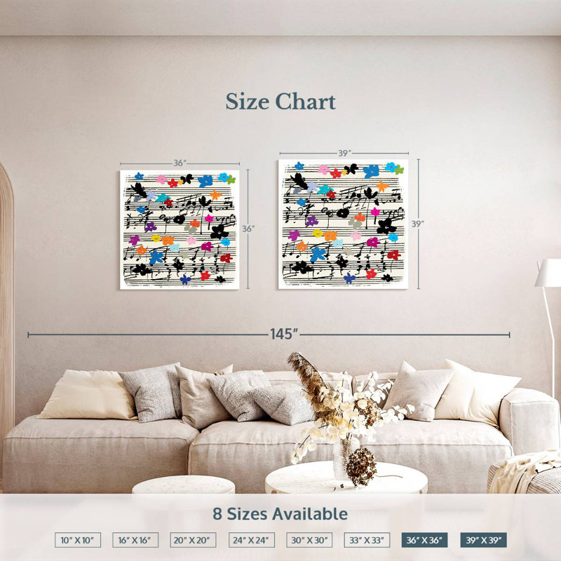 Abarca Music Notes, 39" H x 39" W