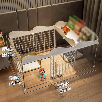 Parc pliable pour animaux de compagnie avec tablette de rangement - aire de jeu intérieure portable et organisateur
