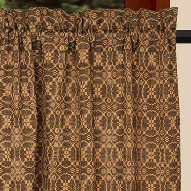 Khadijah Cotton Room Darkening Curtain Pair, Black/Tan