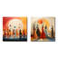 Ensemble de 2 impressions sur toile jaunes synchronisées-102586761-102586765