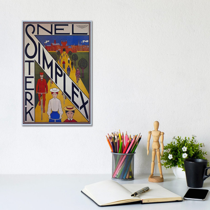 Snel Simplex Bicycle Advertising Vintage Poster by Unknown Artist - Wrapped Canvas Print, 20.32 cm H x 30.48 cm W