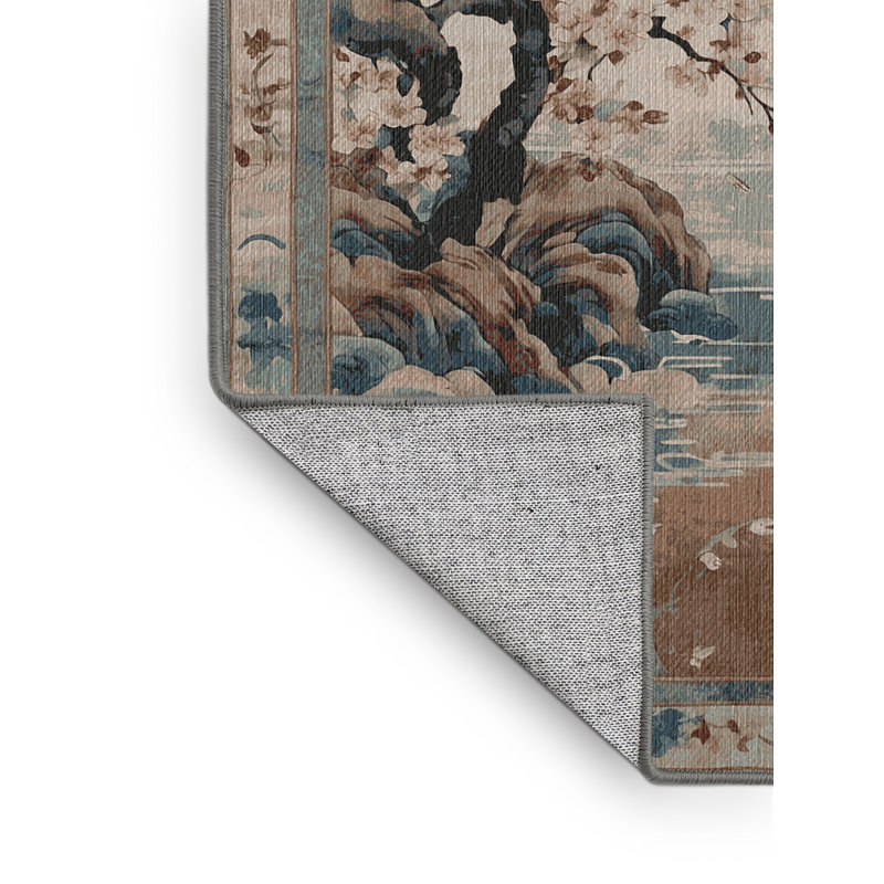 Machine Washable Gray Area Rug, Square 6'