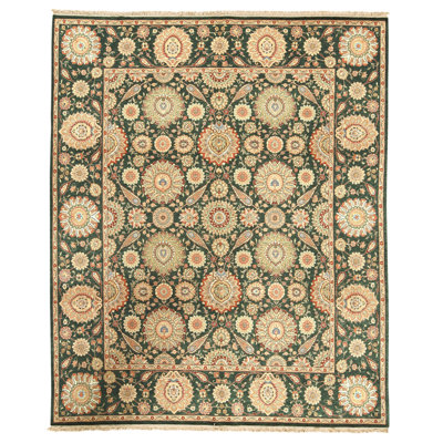 Tapis rectangulaire en laine noué à la main