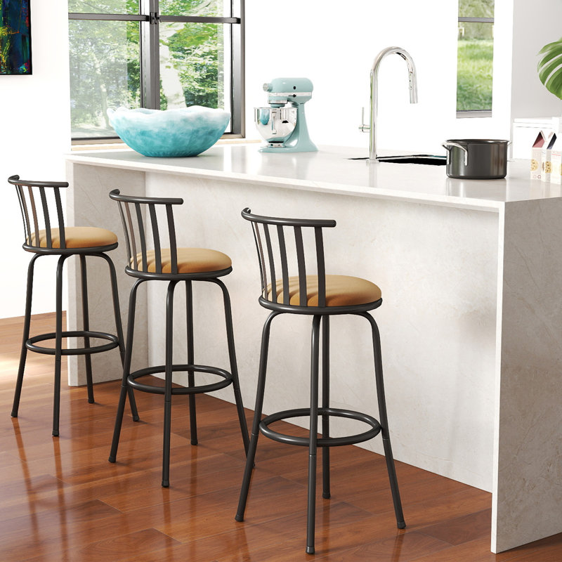 MoNiBloom Swivel Bar Stools Set Of 2, Kitchen Counter Square