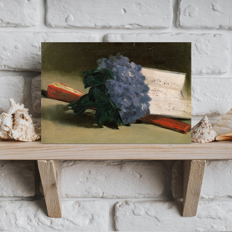 Bouquet de violettes, 1872, estampe d'art mural abstrait contemporain, H 12 po x l 18 po