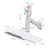 Set of 2 White Monitor Mounts with Adjustable Keyboard Tray