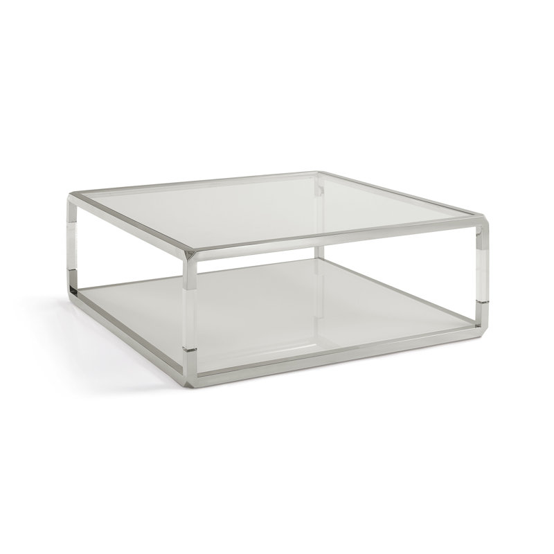Abubakary Glass Top Coffee Table, 17" H x 47" L x 47" W