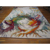 Vintage Large Rya Sweden Knotted Rug