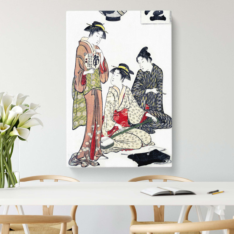 Enjoying the Evening Cool by Torii Kiyonaga - Wrapped Canvas, 60cm H x 40cm W x 3cm D