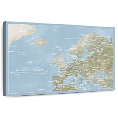 Carte Europe personnalisée à punaises