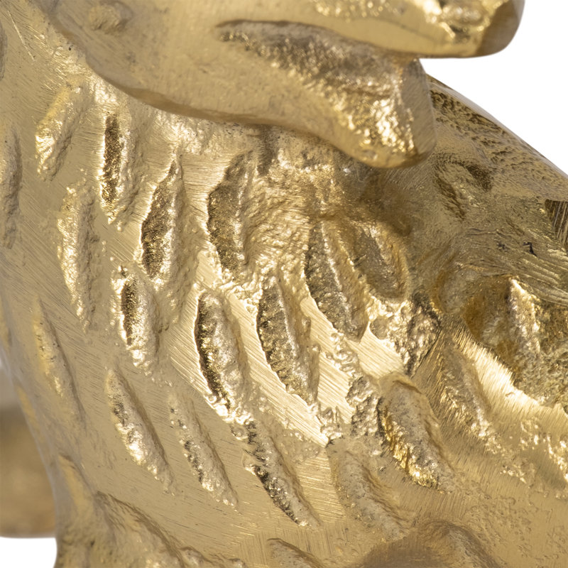 Modern Metal Fox Candle Holder for Living Room Decor - Decorative Taper Candlestick Holder for Tabletop Accent - 8", Gold