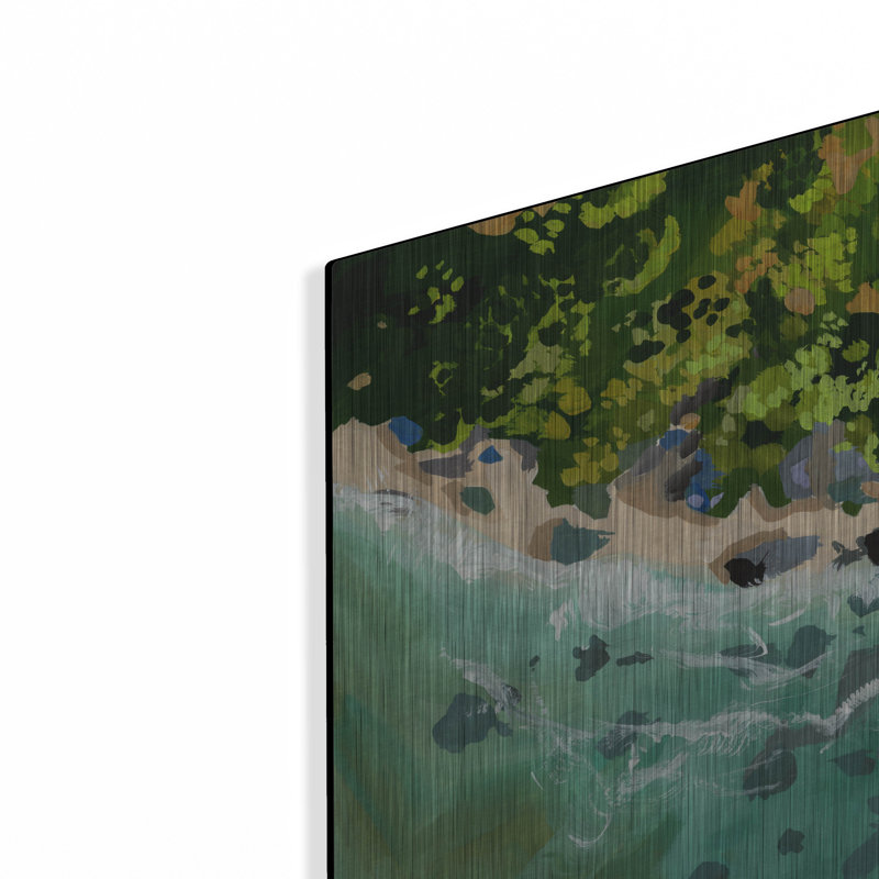  «Aérien Rocky Coast» par Brook Page, art mural en métal, 12 po x 12 po