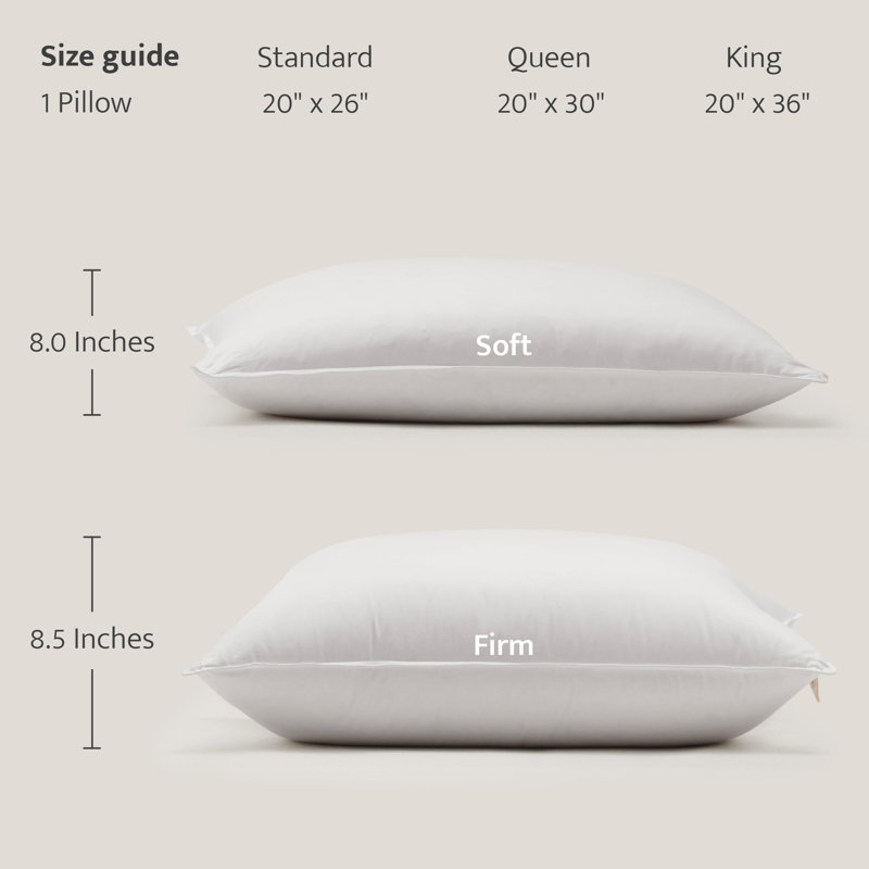 Oreiller de lit double en duvet blanc de luxe US, Grand lit