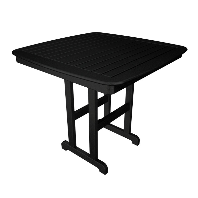POLYWOOD Nautical Counter Table, Black, W x 42.5" L 42.5" x H 37"