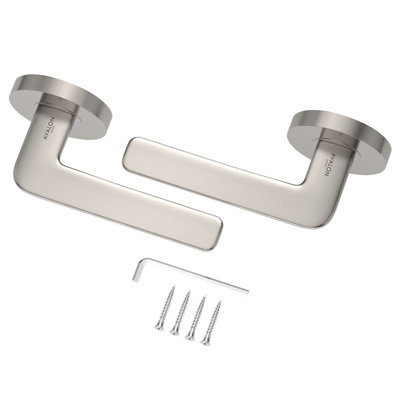 Avalon Modena Modern Satin Nickel with Polished Chrome Dummy Door Lever Set