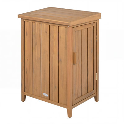 Weatherproof Outdoor Wood Package Delivery Box, Lockable Openable Lid & Removable Adjustable Shelf, Anti-Fade Crack-Resistant Finish