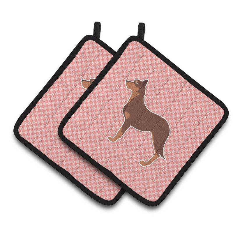 Cuisinier poignée de damier pour chien east urban home australian kelpie, Rose