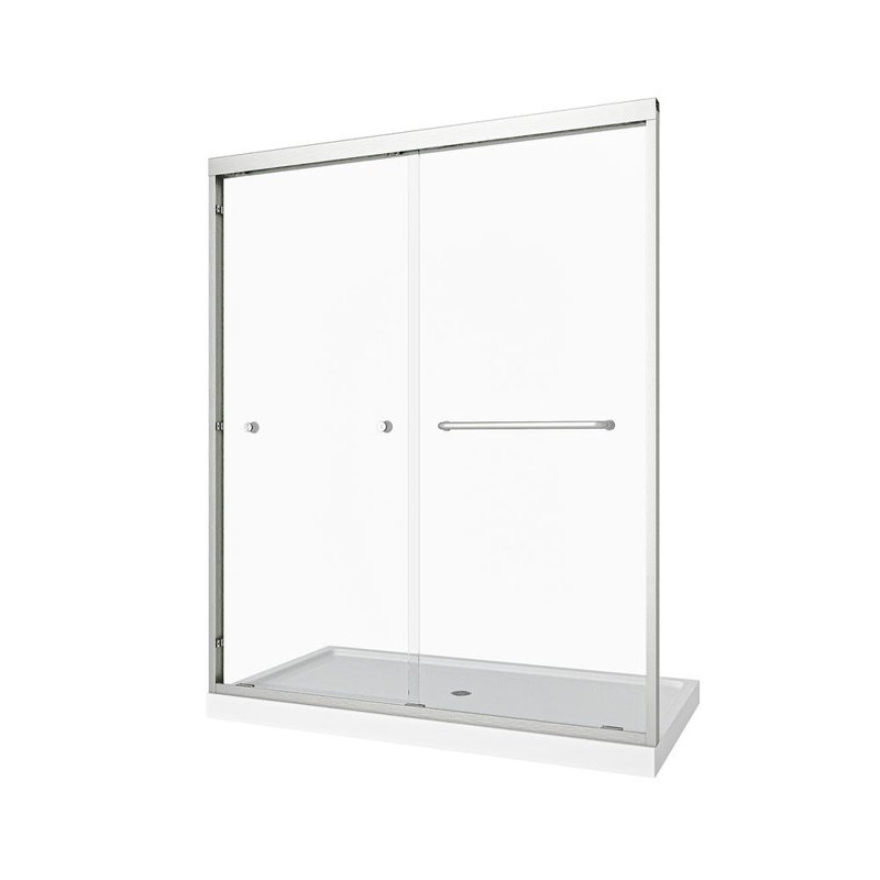 Porte de douche l 55 "-60" x H 72 ", Nickel brossé