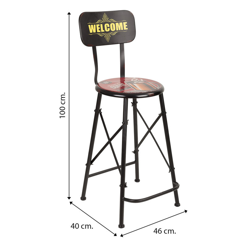 Siddiqi Counter Stool with Metal Frame