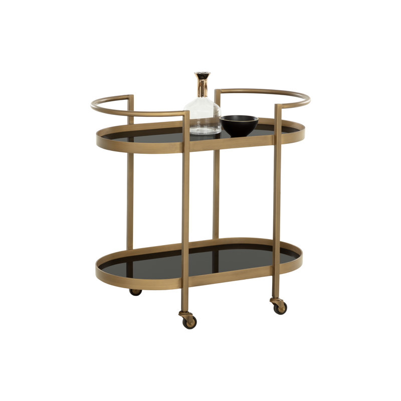 Bartlett Metal Bar Cart with Wheels