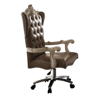Vintage Grey And Bone White Swivel Chair - Create A Stylish Atmosphere Enhance Your Living Space