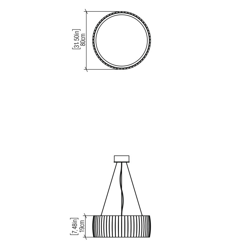 Barril Chandelier, Imbuia, 1, 7.41" H x 27.3" W x 27.3" D