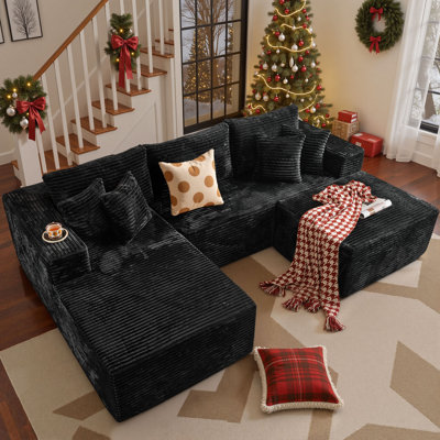 Navarrie 2 - Piece Upholstery Boneless Compression Sofa, No Assembly Required Sectional