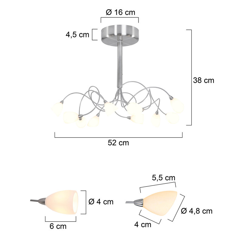 Noan Glass Semi Flush Mount