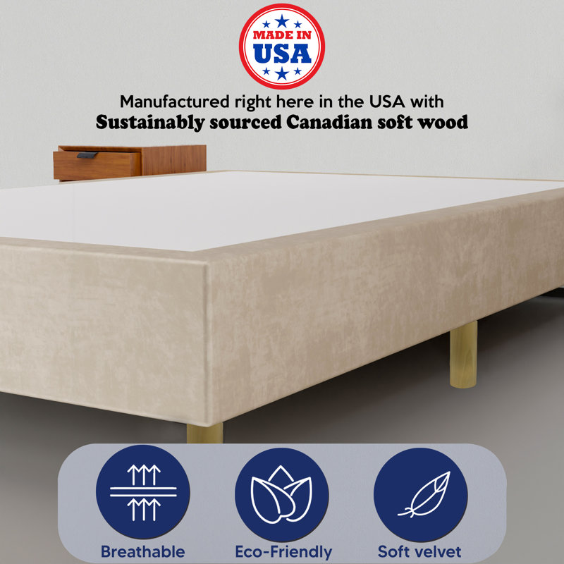 Wetherbee Solid Wood Platform Bed, 15" H x 44" W x 75" L, Beige