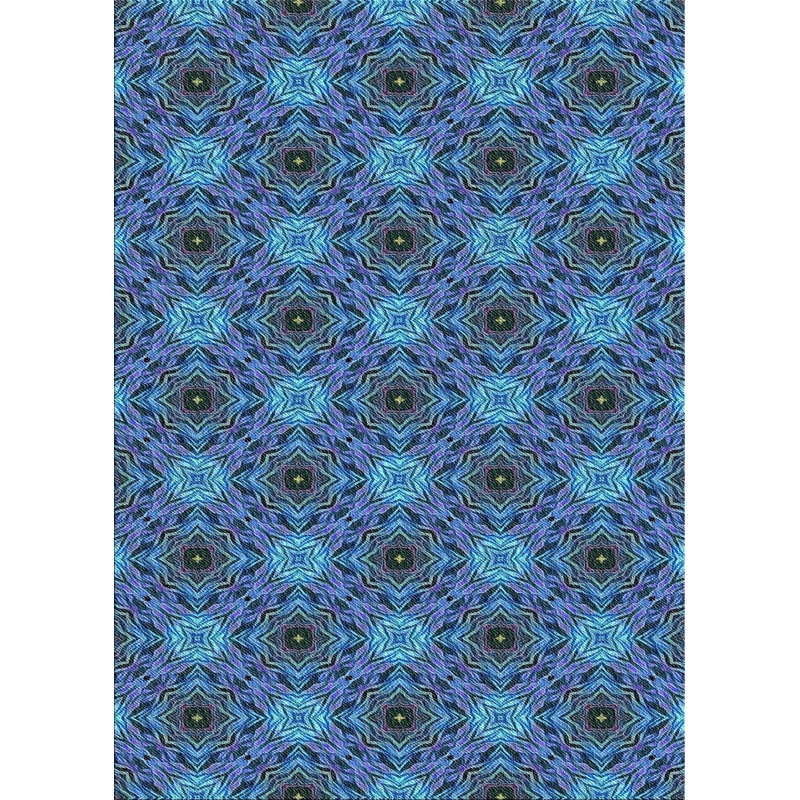 Tapis de la surface bleue en laine touffeté à la main Alves