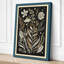 Linocut Garden Botanical - Wrapped Canvas-317438531-317438651