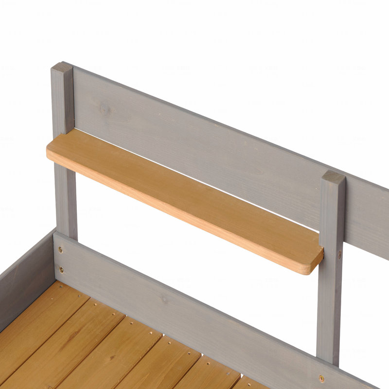 Table de patio pour l'extérieur en bois avec évier, banc de jardin avec tablette