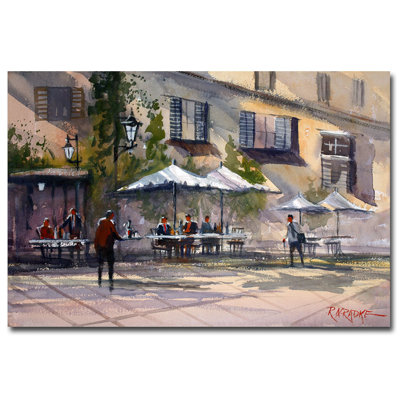 "repas alfresco" par ryan radke, reproduction d’art sur toile tendue encadrée