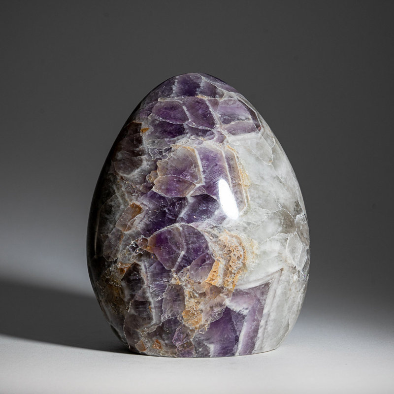 Genuine Polished Amethyst Freeform from Brazil (2.6 Lbs), Gray/Purple