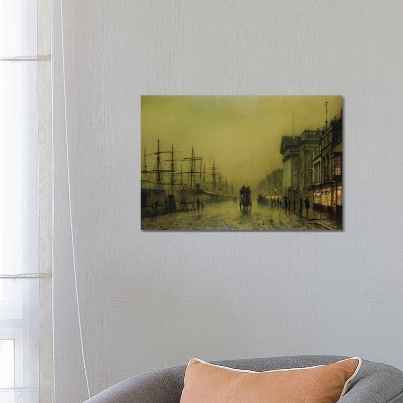 Liverpool Docks Customs House And Salthouse Docks, Liverpool by John Atkinson Grimshaw - Wrapped Canvas Print