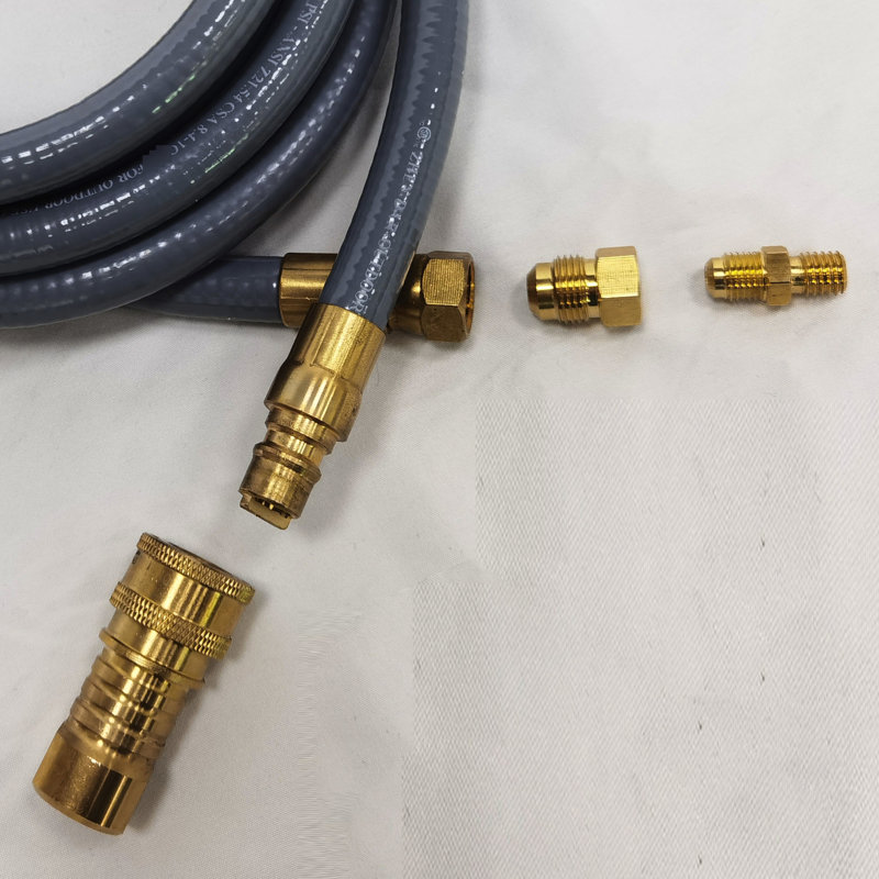 Natural Gas Hose For Grills And Stoves Secure Leak - Proof Fittings Consistent Flow Efficient Operation Fire Table Versatile With Wear Material