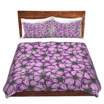 Ensemble de housse de couette en microfibre DiaNoche par Julia Di Sano - Wild Blooms Plum Lavender